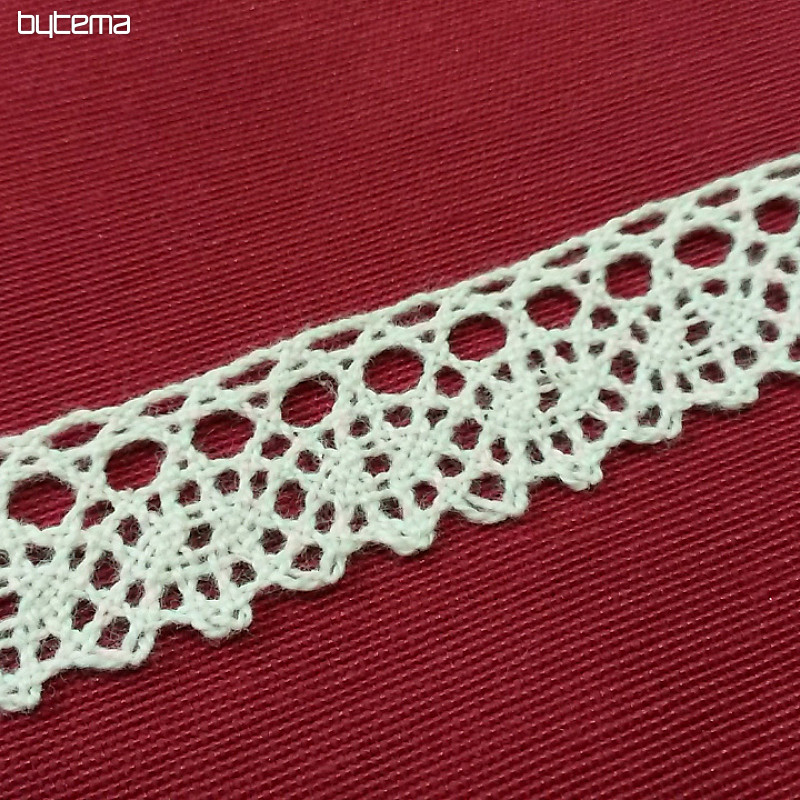 Bombažna čipka 75239 19 mm krem
