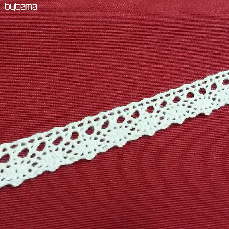 Bombažna čipka 405/101 18mm bela mat