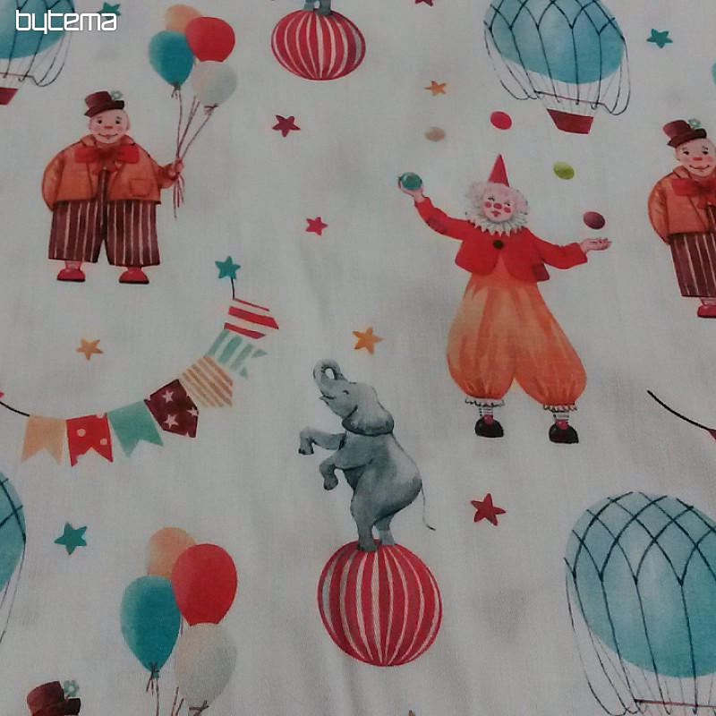 Otroški bombažni saten digitalni tisk CIRKUS