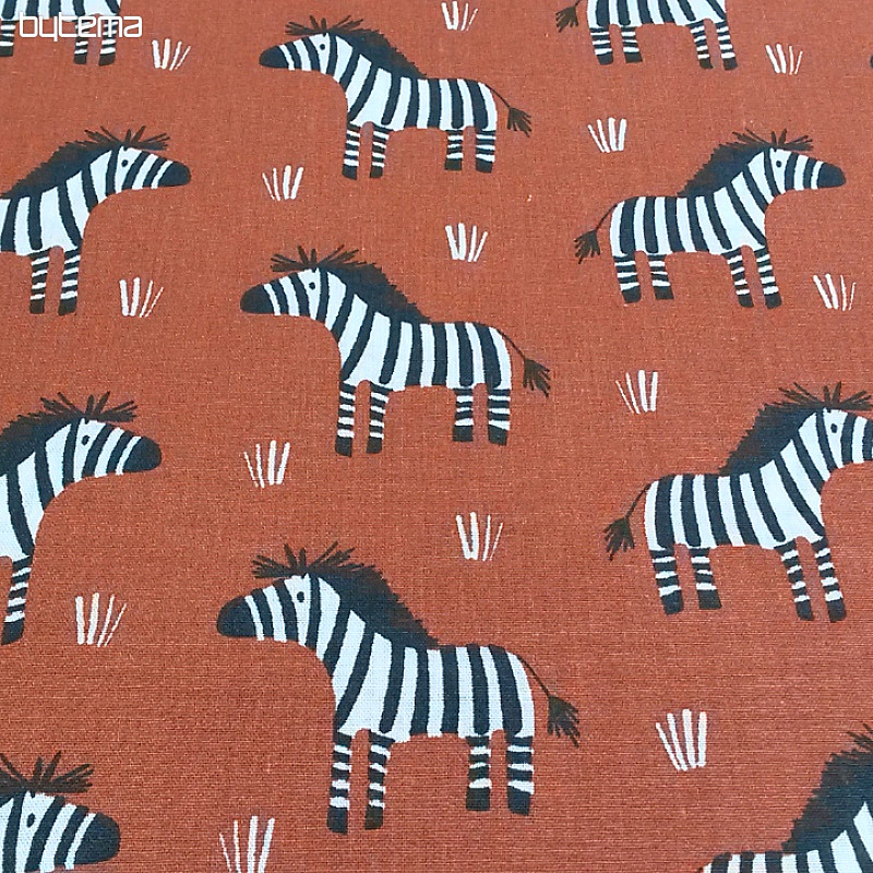 Bombažna tkanina ZEBRA rjava