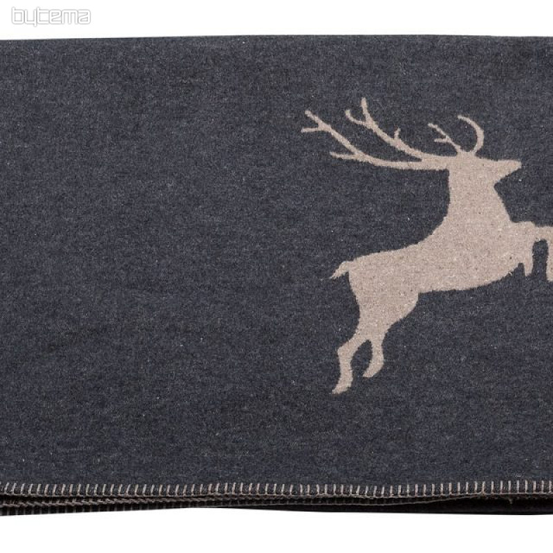 Bombažna odeja DF SYLT DEER ANTHRACITE