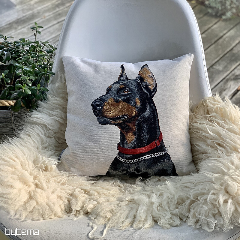 Prevleka za vzglavnik iz tapiserije Doberman