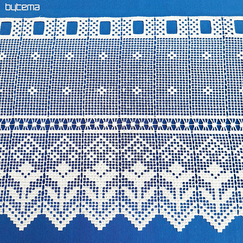 Kvačkana vitraž zavesa Gerster 11291 bela