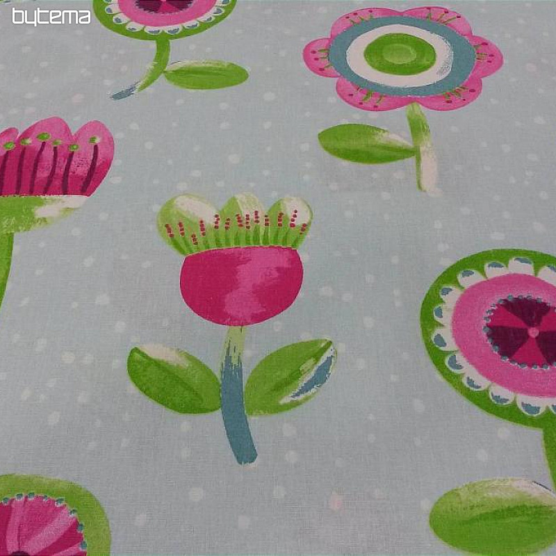 Otroška bombažna tkanina Tulipani