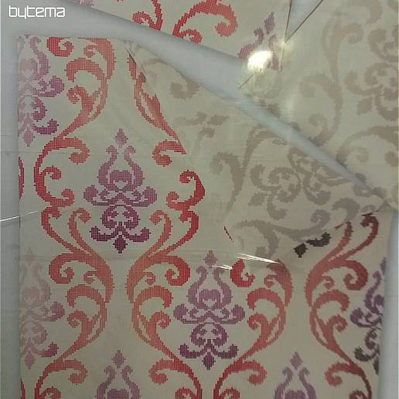 saten posteljnina SOL-K 8716-60 ornament rdeč