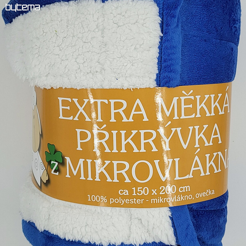 odeja iz mikrovlaken EXTRA SOFT SHEEP stitch blue