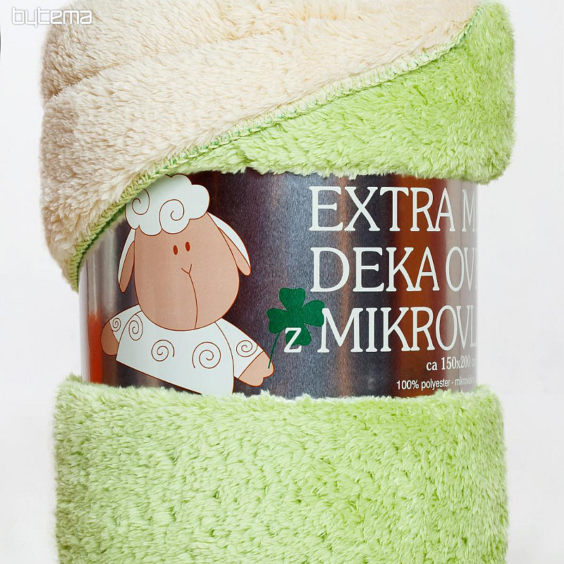 odeja Sheep-sheep 150/200 svetlo zelena/krem
