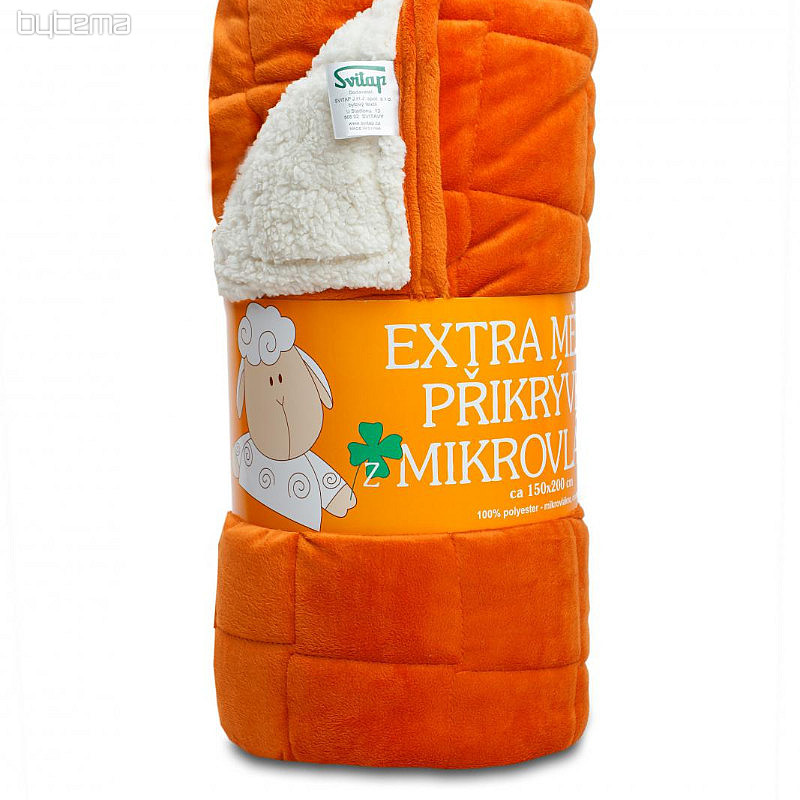 odeja iz mikrovlaken EXTRA SOFT SHEEP stitch oranžna