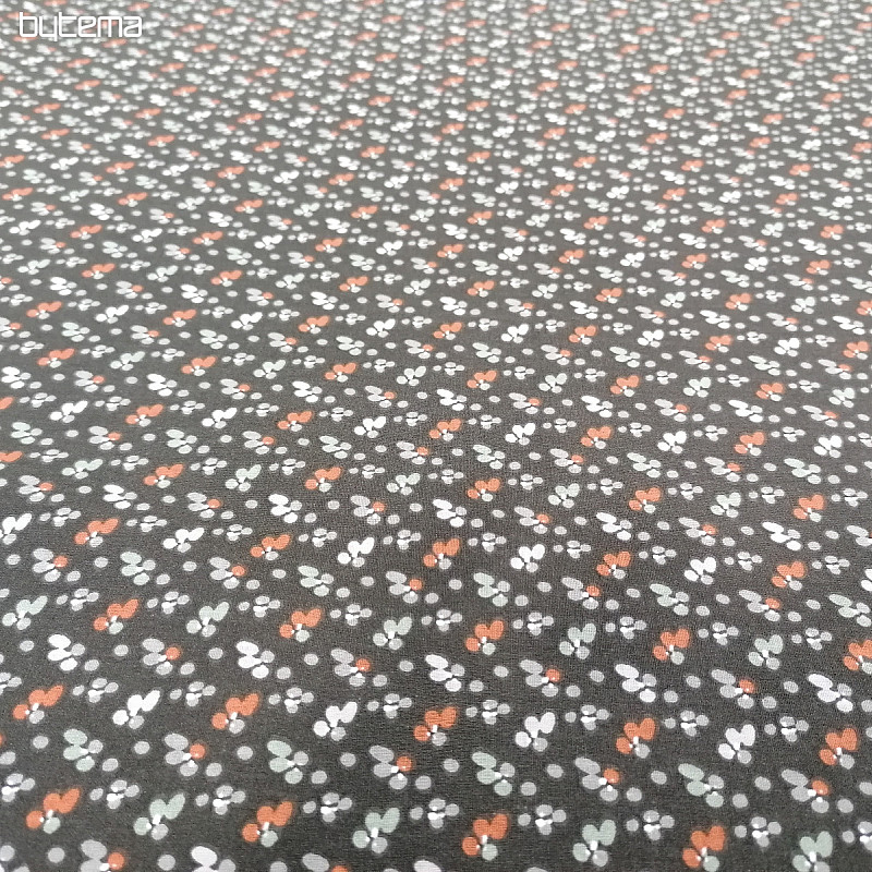 Bombažna tkanina FLOWERS FILOMENA črna
