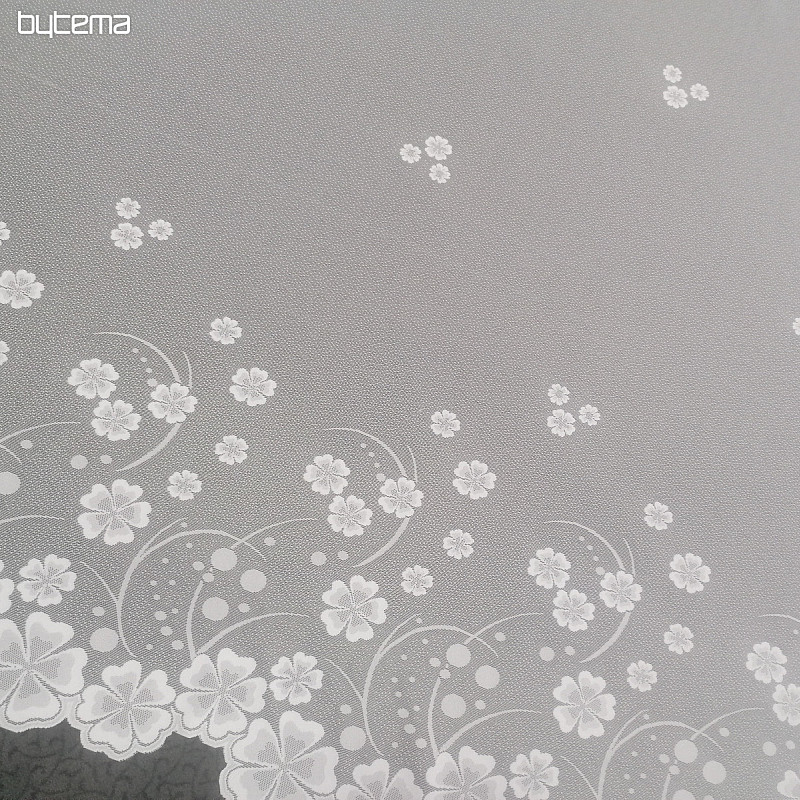Jacquard zavesa A39000 bele rože