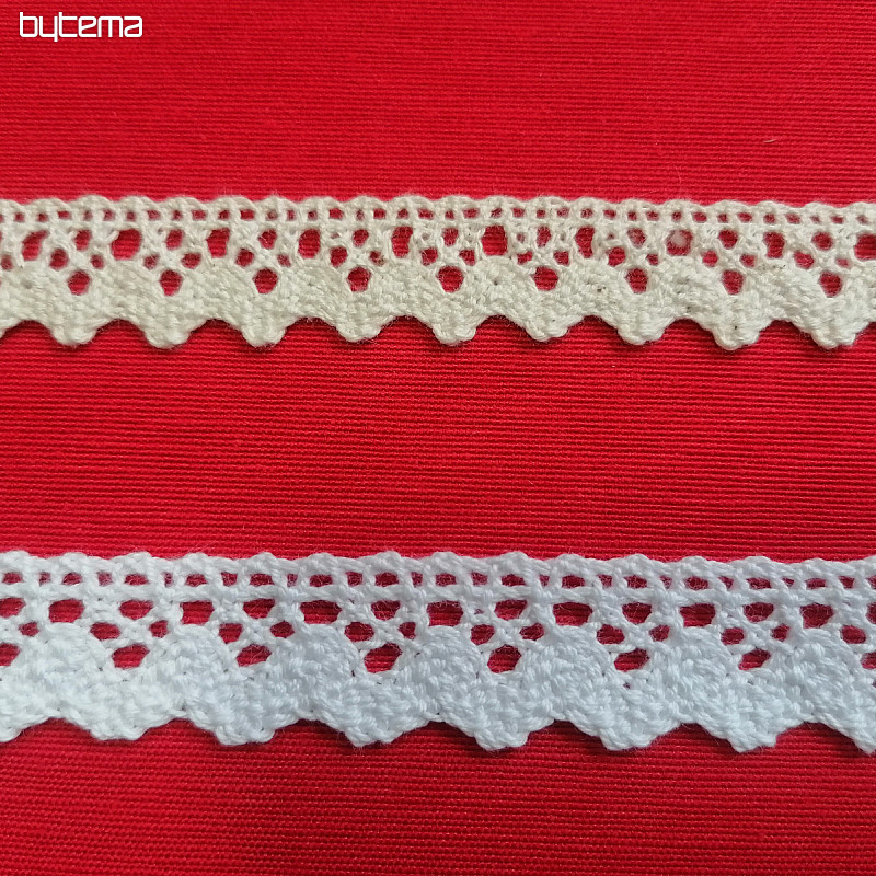 Bombažna čipka 75260 22mm bela
