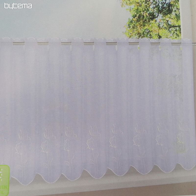 Gotova zavesa GERSTER Tulipani bela 50x150 cm