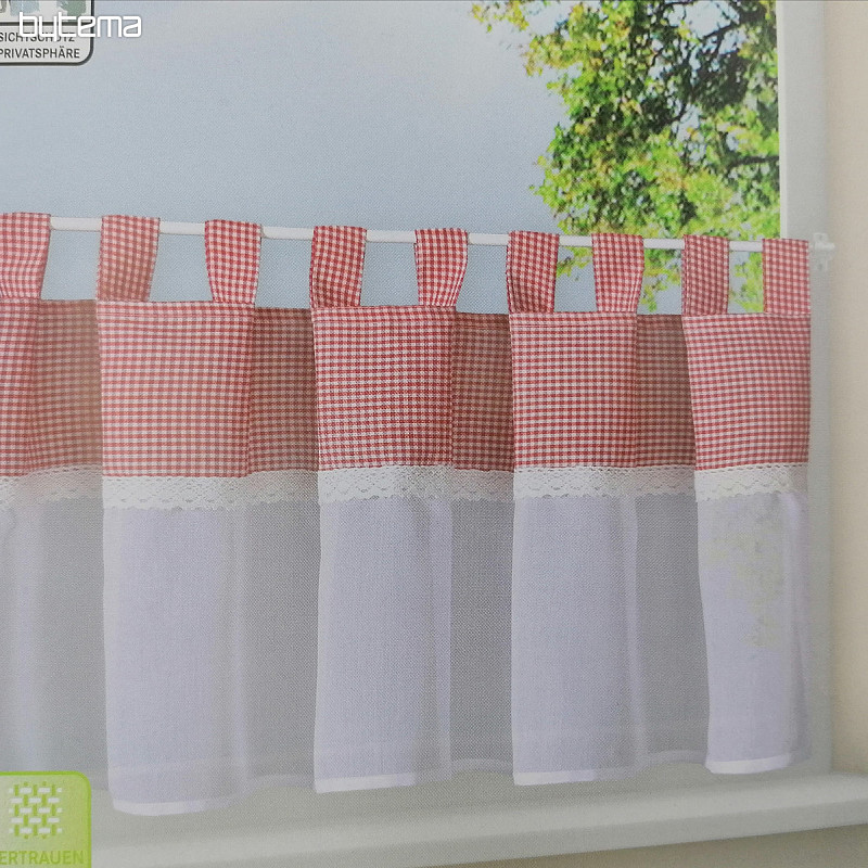 Končana zavesa GERSTER platno rdeča 50x150 cm