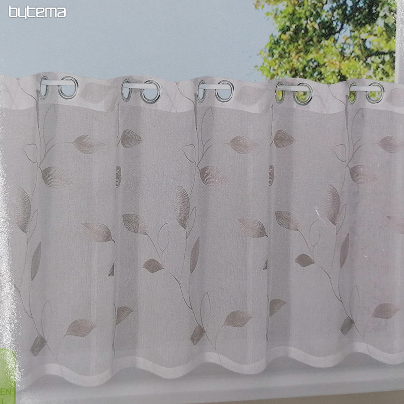 Gotova zavesa GERSTER sivo-bež listi 50x150 cm