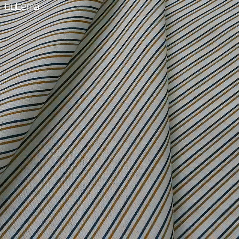Bombažna tkanina STRIPE modro-gorčica