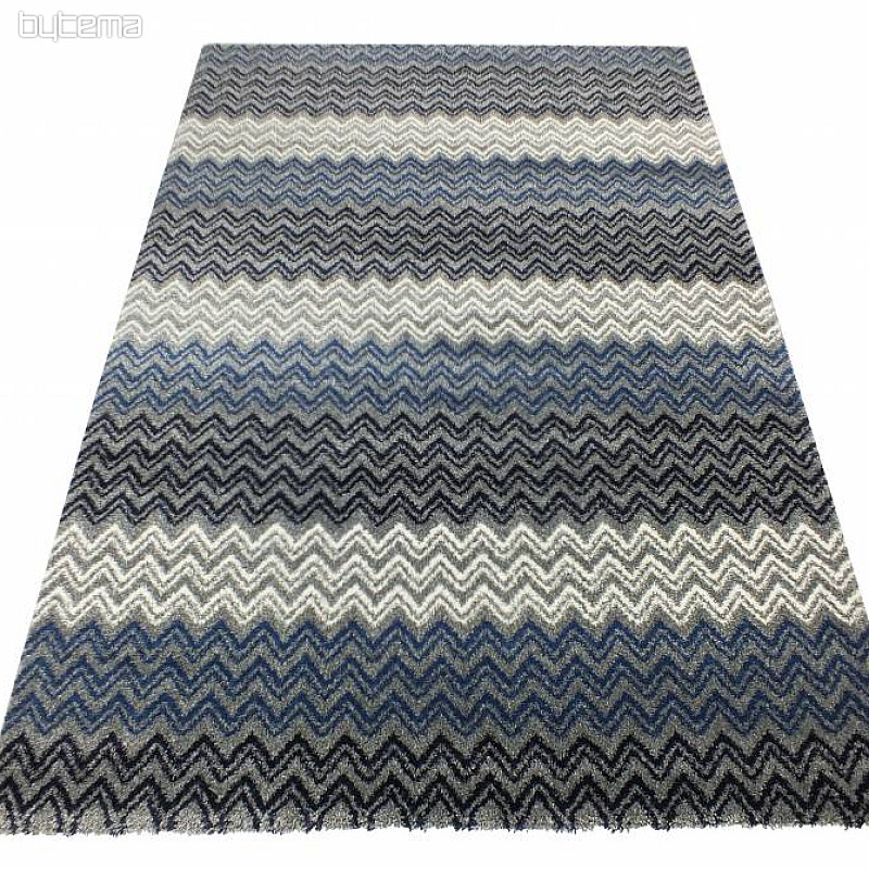 Moderna preproga ZIG ZAG modra