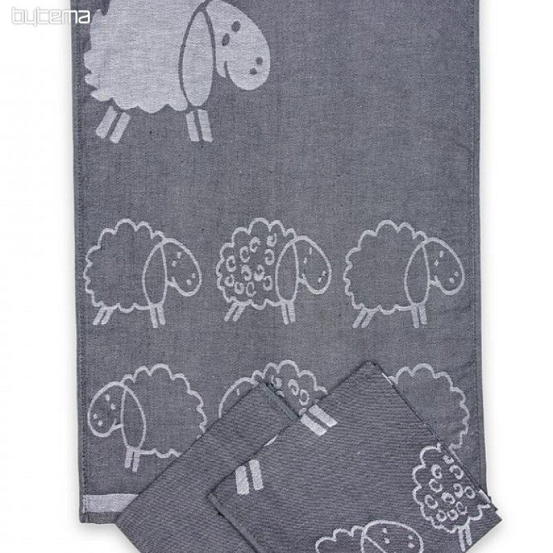 Kuhinjske krpe SHEEP temno sive 3 kom