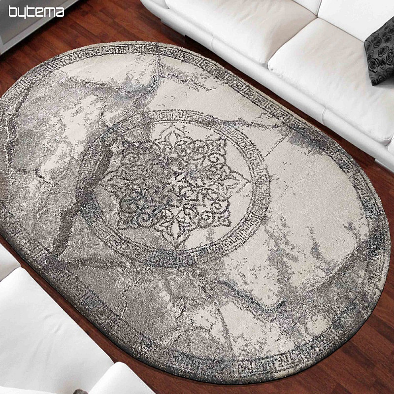 Moderna preproga ovalna VISTA WHITE GREY
