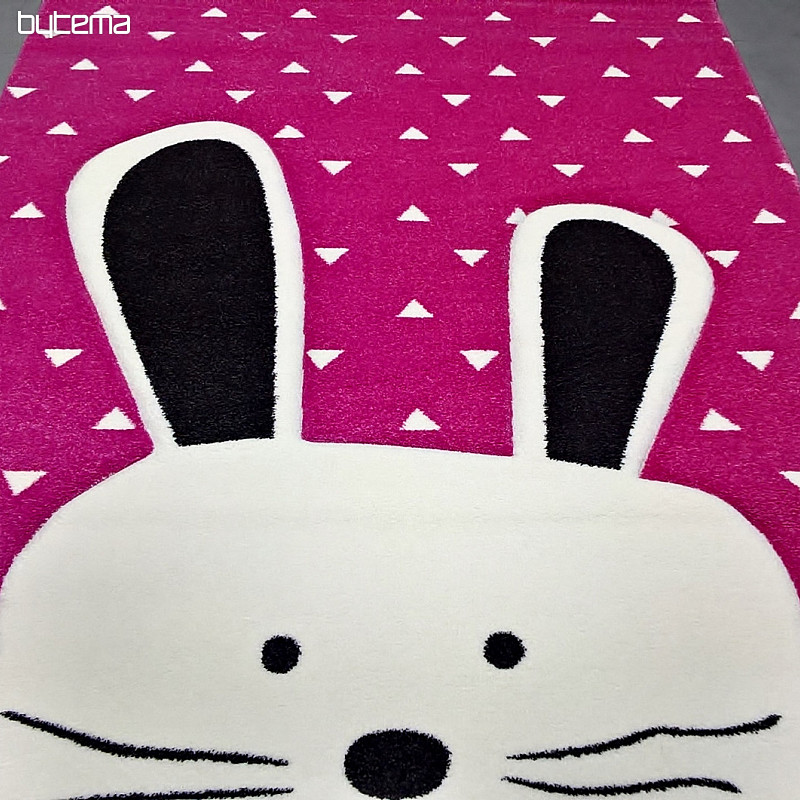 Otroška delna preproga PASTEL Bunny roza