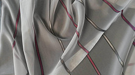 Zavesa voile siva in vijolična črta višina 180cm