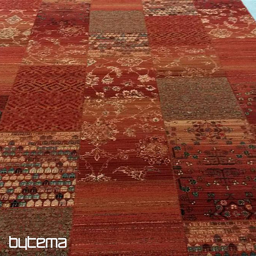 Luksuzne volnene preproge ROYAL PATCHWORK rdeče