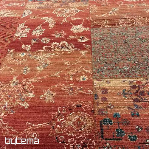 Luksuzne volnene preproge ROYAL PATCHWORK rdeče