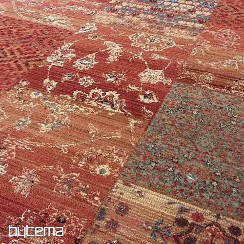 Luksuzne volnene preproge ROYAL PATCHWORK rdeče
