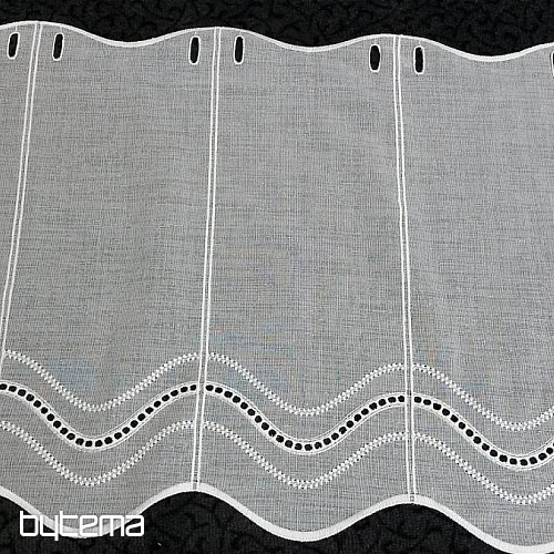 Moderna vezena zavesa V52 kremno bela