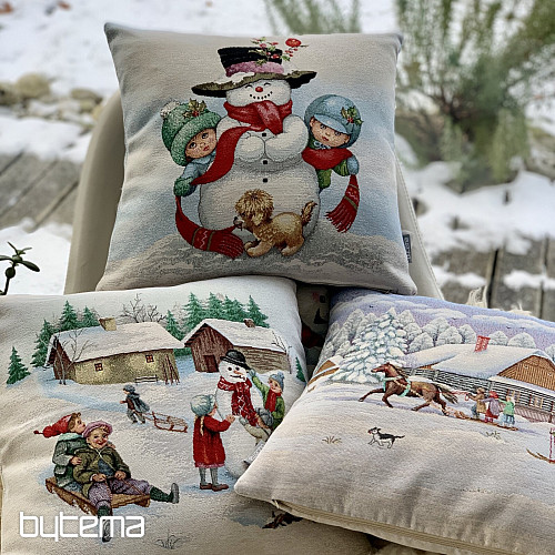 Božični gobelin SNEŽAK NA DRSALKAH