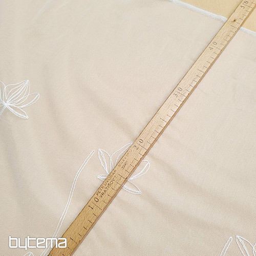 Razkošna vezena zavesa BELA Z RŽAMI 11745/290
