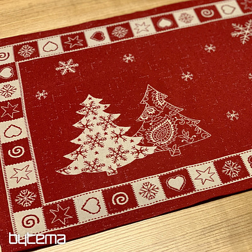 Postavitev mize božično drevo rdeče