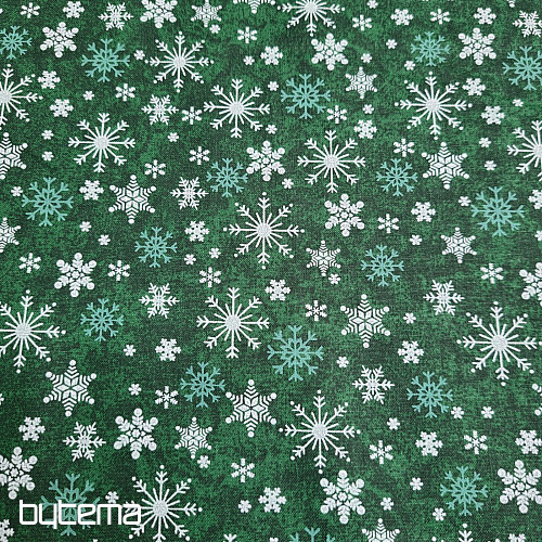 Bombažna tkanina CHRISTMAS GREEN FLAKES II