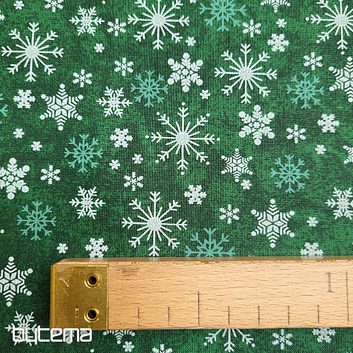 Bombažna tkanina CHRISTMAS GREEN FLAKES II