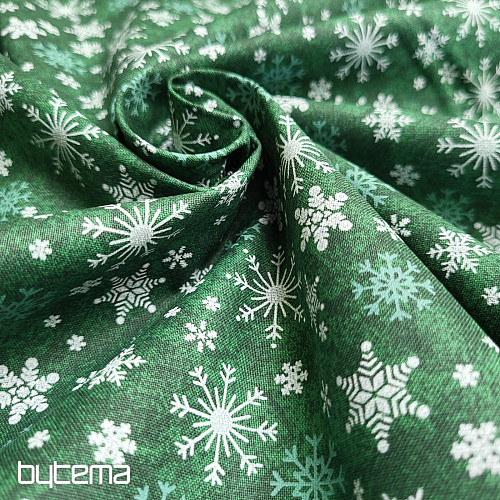 Bombažna tkanina CHRISTMAS GREEN FLAKES II