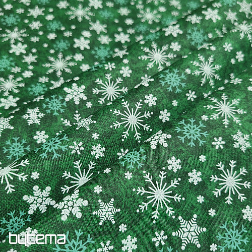 Bombažna tkanina CHRISTMAS GREEN FLAKES II