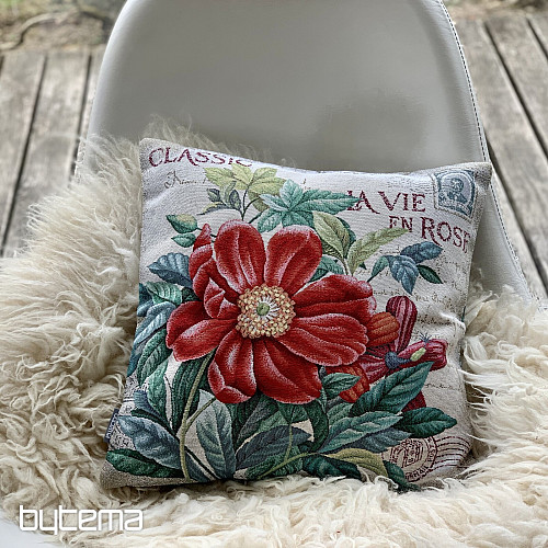 Tapiserija prevleka za vzglavnik FLOWER - RAZGLEDNICA RDEČA
