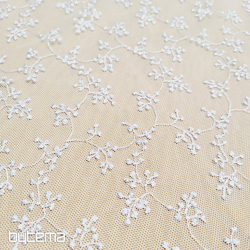 Luksuzna vezena zavesa TINY WHITE Twig