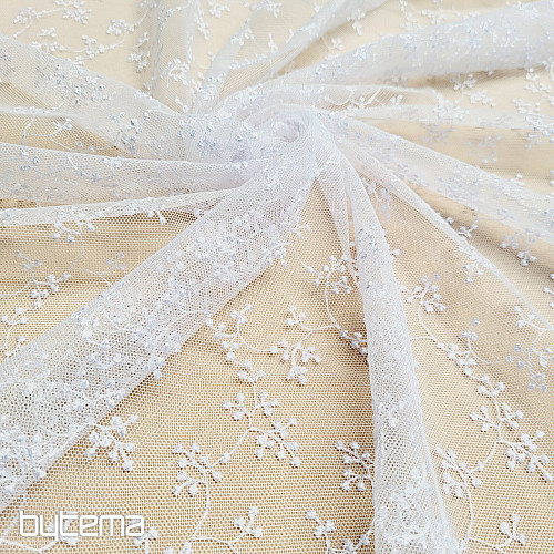 Luksuzna vezena zavesa TINY WHITE Twig