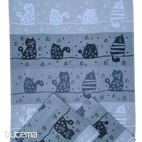 Brisače MAČKE NA STREHI siva