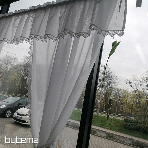 Končana zavesa - komplet: 2 kom zaves + 1 kos volan s čipko