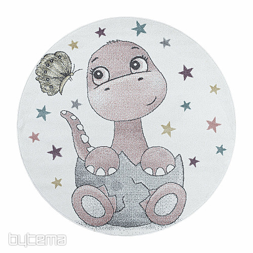 Luksuzna otroška delna preproga FUNNY DINOSAURS PINK