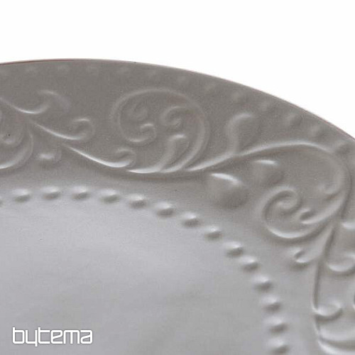 Desertni krožnik GREY RELIEF 21x2,5cm siv