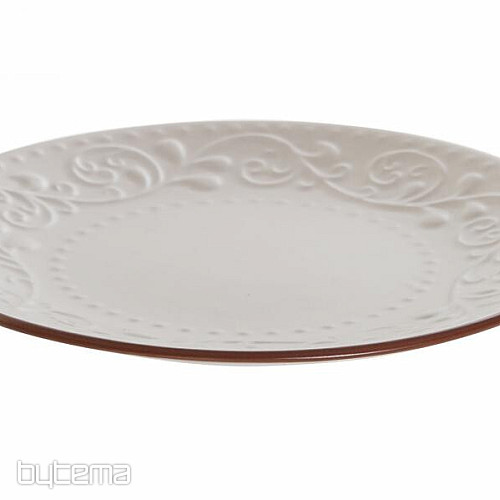 Desertni krožnik BEŽ RELIEF 21x2,5cm bež