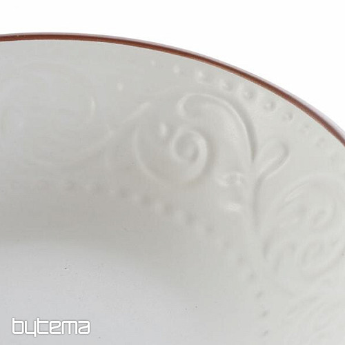 Globok krožnik WHITE RELIEF 20,5x5cm bel