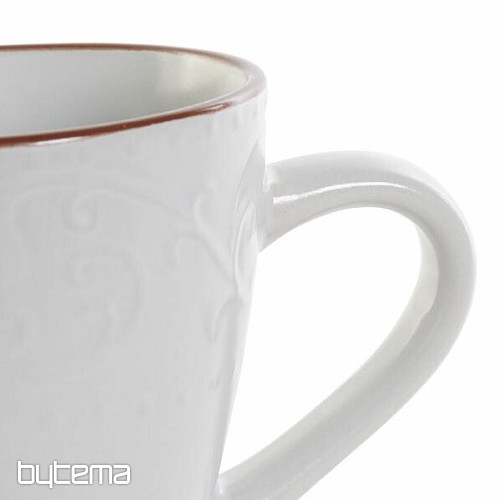 Skodelica WHITE RELIEF 325ml bela