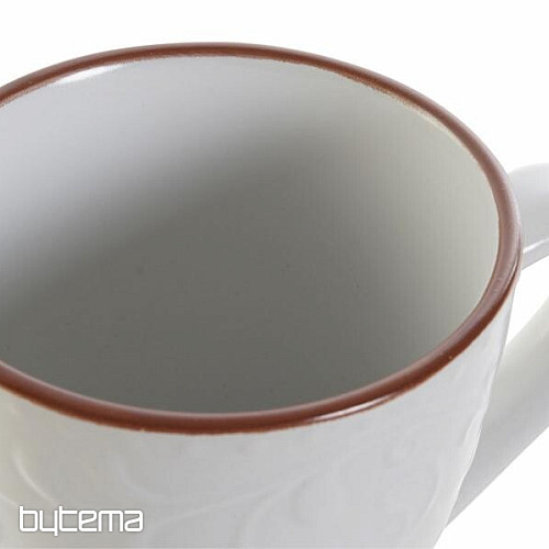 Skodelica WHITE RELIEF 325ml bela