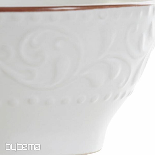 Skleda BELI RELIEF 14,7x7,7cm bela