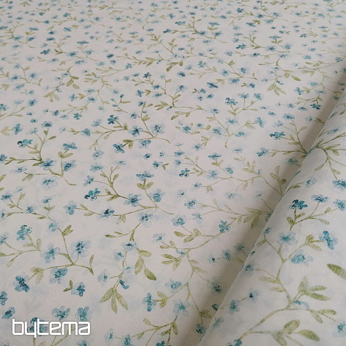 Mini sakura modra bombažna tkanina