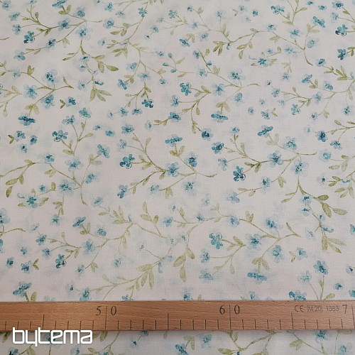 Mini sakura modra bombažna tkanina