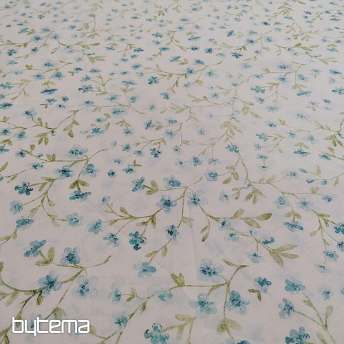 Mini sakura modra bombažna tkanina